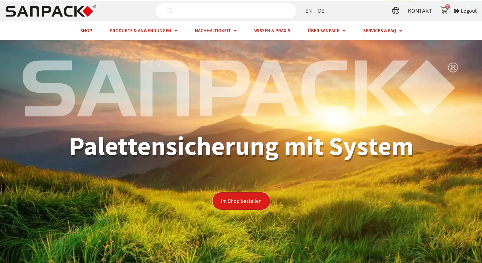 SANPACK Website – Palettensicherung mit System